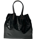 Stella - Leather Handbag with Pouch - Black